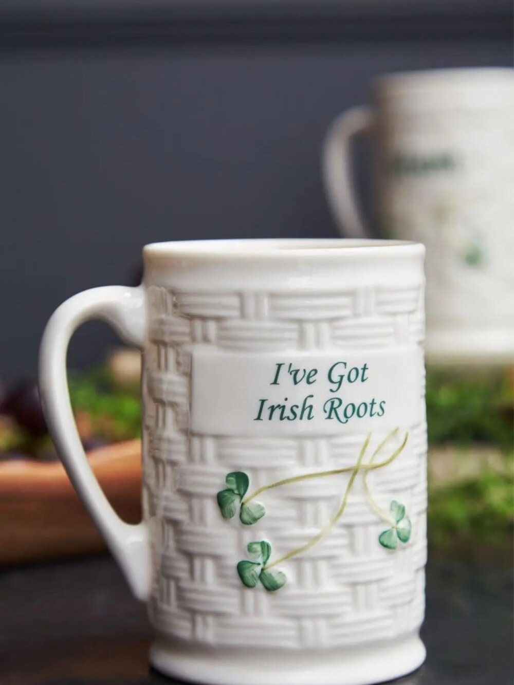 Belleek I've Got Irish Roots Mug